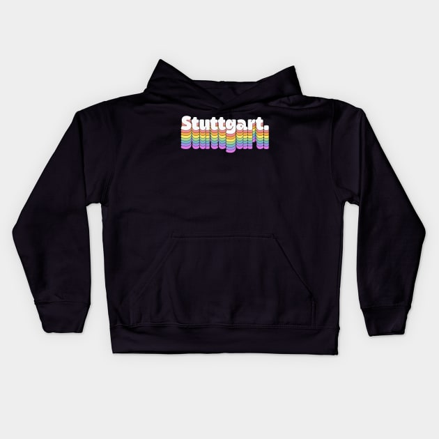 Stuttgart \\\//// Retro Typography Design Kids Hoodie by DankFutura